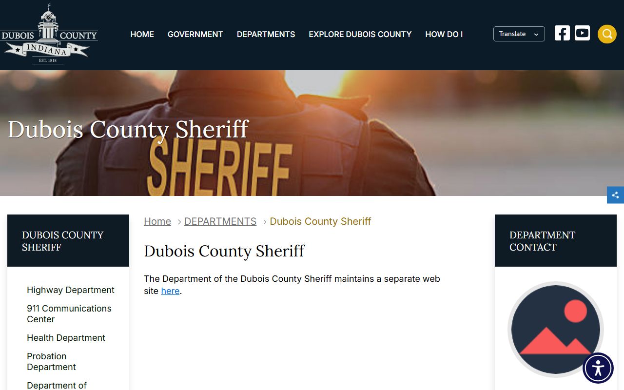 Dubois County arrest records and court charge records sheriff page