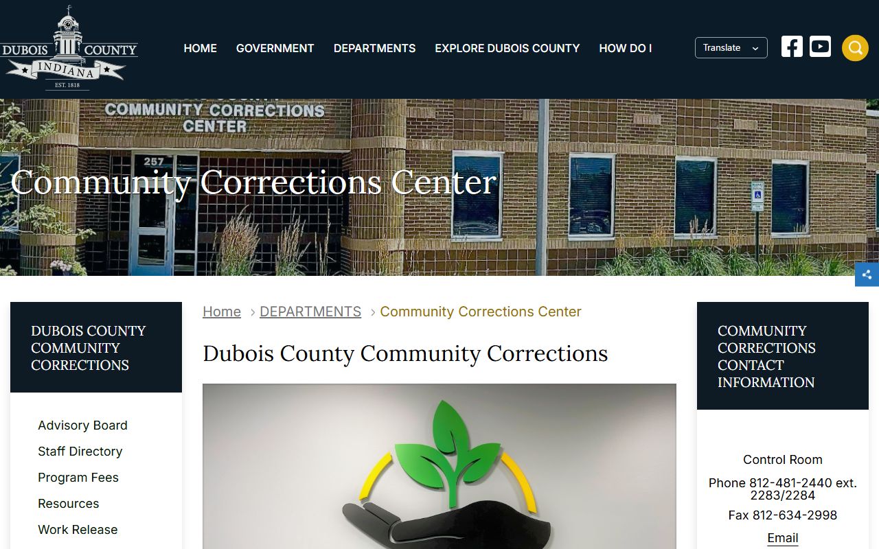 Dubois County criminal court records Community Corrections Center