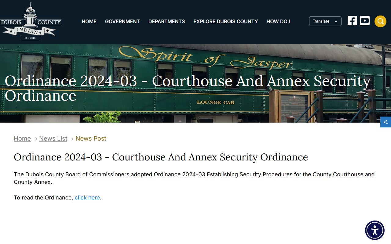 Dubois County warrant records courthouse security news